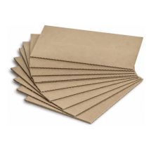 Cartón corrugado en lámina de 1.00 X 1.20 metros (1 capa o flauta sencilla) resistencia 23 ECT 