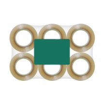 Cinta transparente para máquina encintadora (NO USO MANUAL) adhesivo acrílico 48mm ancho x 910 m de largo - 6 piezas 