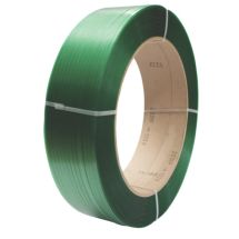 Fleje de PET en rollo, 1/2 pulgada, semiautomático,  color verde 16 kg 1,600 metros - moleteado (trenzado)