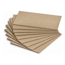 Cartón corrugado en lámina de 1.00 X 1.20 metros (1 capa o flauta sencilla) resistencia 23 ECT